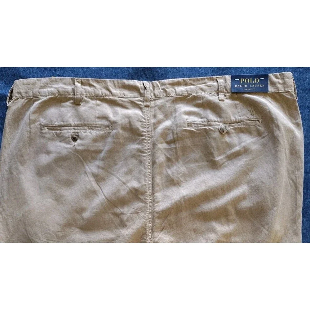 Polo Ralph Lauren Men's 44Bx34 Classic fit Stretch Chino Pants Khaki Big & Tall